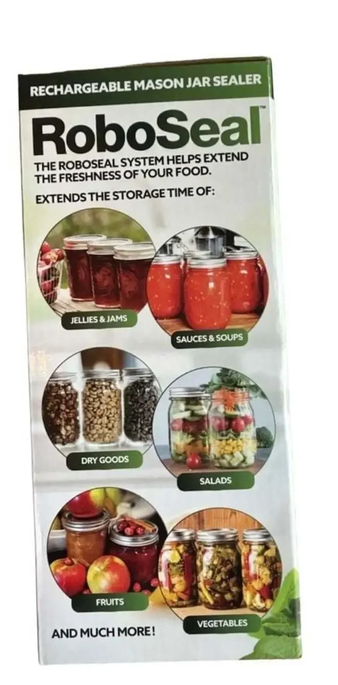 RoboSeal Rechargeable Mason Jar Vacuum Sealer Kit with 10 Lids